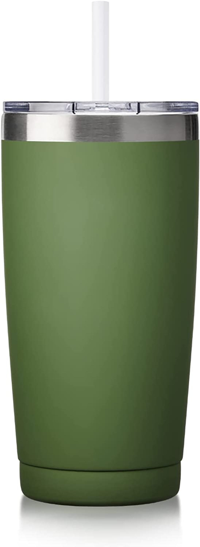 20Oz Tumbler with Lid and Straw, Stainless Steel Vacuum Insulated Water Coffee Tumbler Cup, Double Wall Powder Coated Spill-Proof Travel Mug Thermal Cup for Home Outdoor (Navy Blue, 1 Pack)