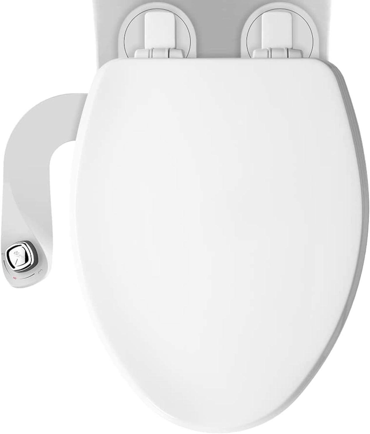 Cassel Slow Close Toilet Seat, Easy Clean, Non Slip Premium Wood Seat, Easy Install, Made in USA, Round, White