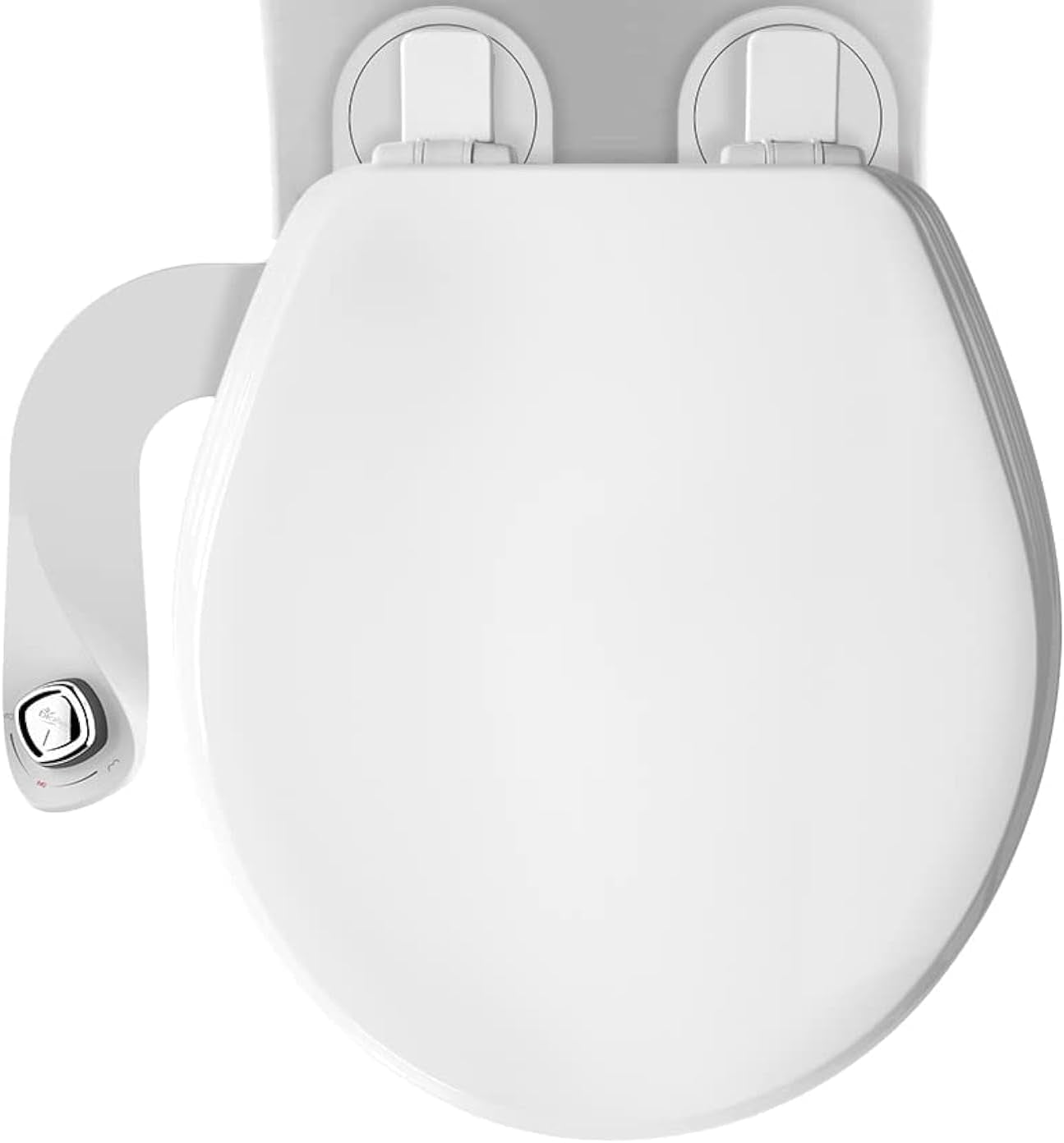 Cassel Slow Close Toilet Seat, Easy Clean, Non Slip Premium Wood Seat, Easy Install, Made in USA, Round, White