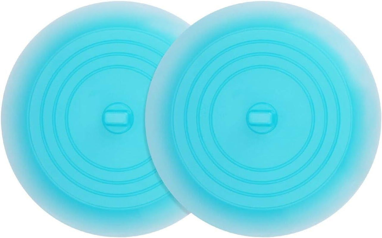 2 Pack 6” Bathtub Tub Drain Cover Stopper, Large Silicone Suction Bathroom Drain Plug Hair Stopper, Bathroom Accessories for Kitchen and Laundry