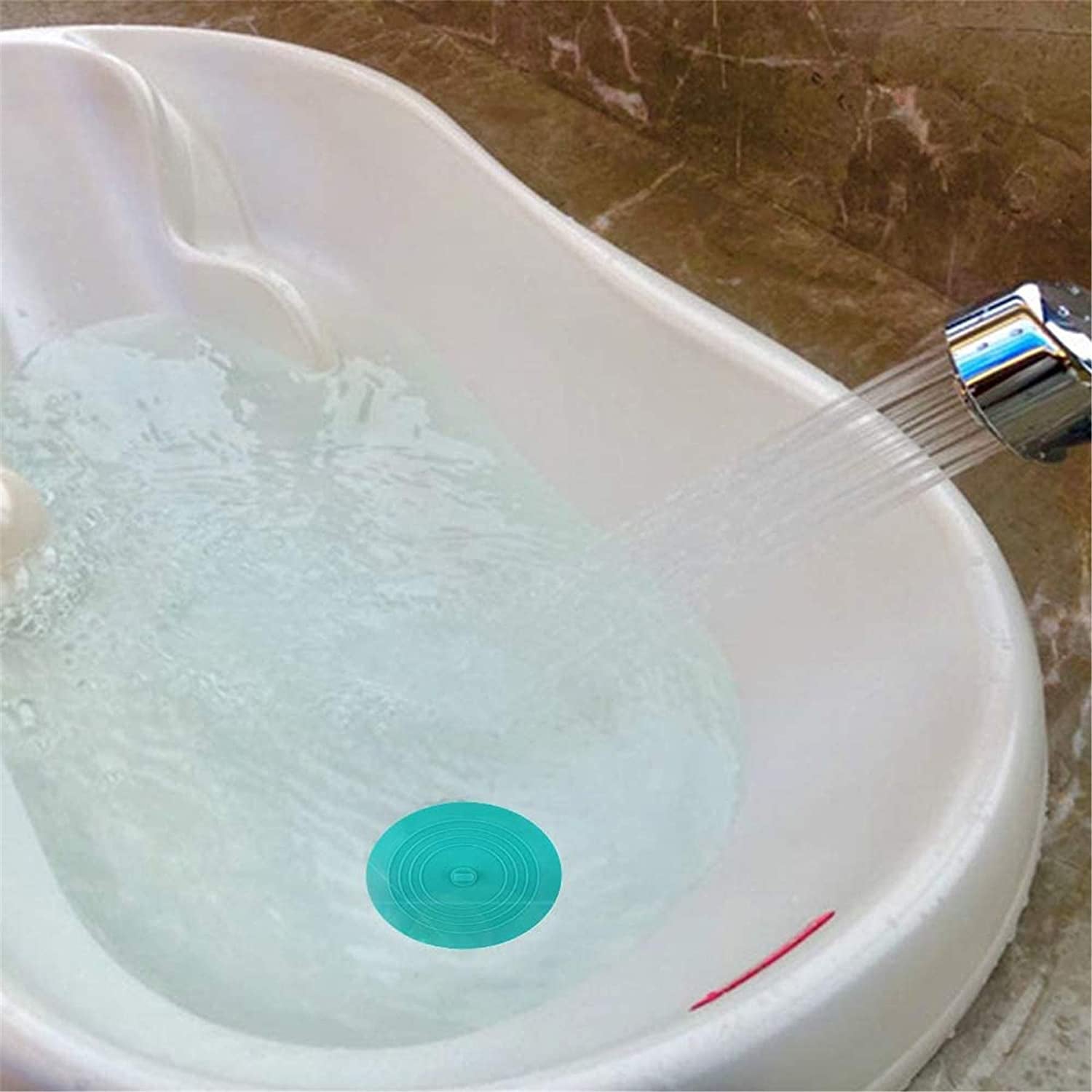 2 Pack 6” Bathtub Tub Drain Cover Stopper, Large Silicone Suction Bathroom Drain Plug Hair Stopper, Bathroom Accessories for Kitchen and Laundry