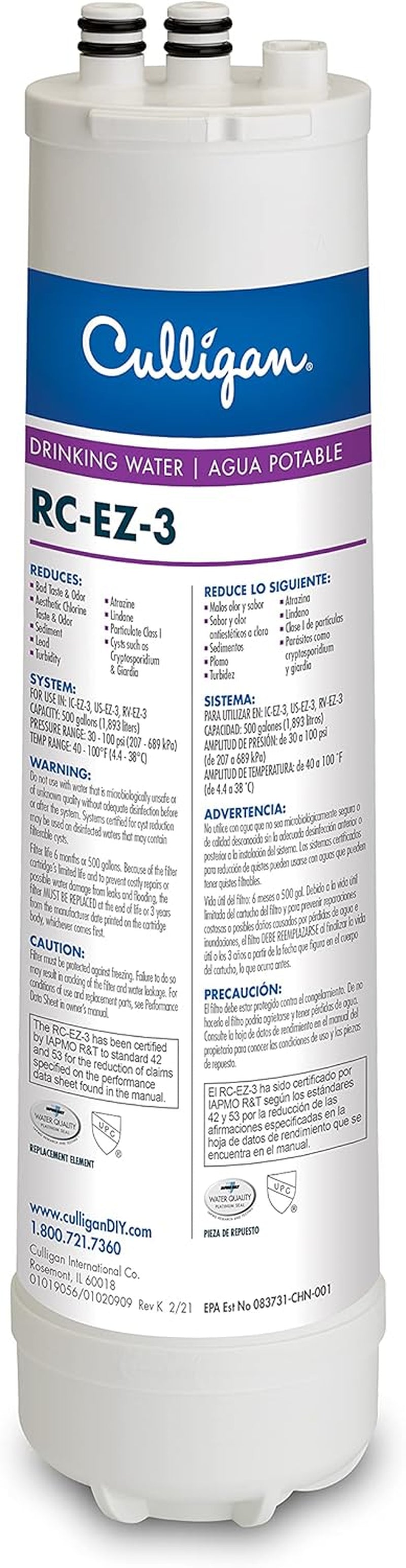 US Change Under-Sink Drinking Water System with Dedicated Faucet and Filter, EZ-1 (Good Filtration), Chrome