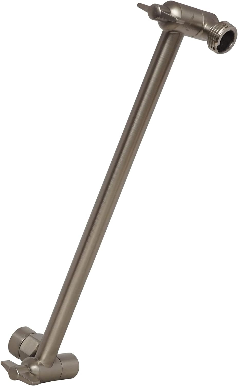 11" Solid Brass Shower Head Extension Arm - Flexible Height & Angle Adjustable Shower Arm Extension for Rain Showerheads with Sturdy Lock - Universal Pipe Connection (Luxury Polished Chrome)