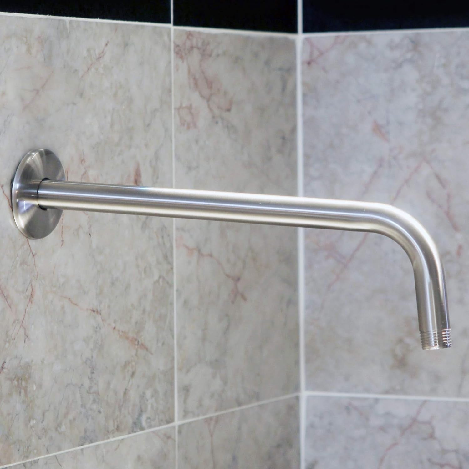 12 Inch Shower Arm and Flange - Solid Stainless Steel, Wall-Mounted for Fixed Shower Head & Rain Showerhead - - Chrome