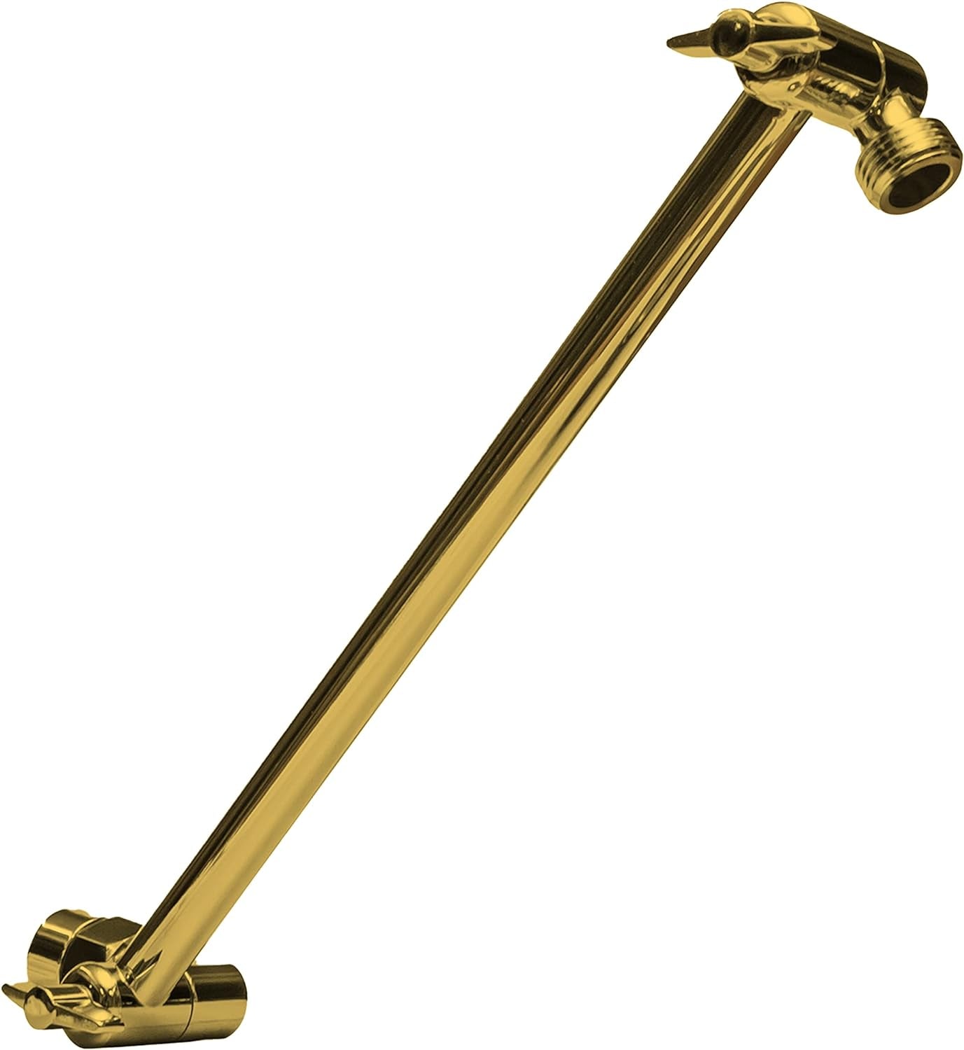 11" Solid Brass Shower Head Extension Arm - Flexible Height & Angle Adjustable Shower Arm Extension for Rain Showerheads with Sturdy Lock - Universal Pipe Connection (Luxury Polished Chrome)