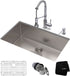 30-Inch 16 Gauge Standart PRO Kitchen Sink Combo Set with Bolden 18-Inch Kitchen Faucet and Soap Dispenser, Chrome KHU100-30-1610-53CH