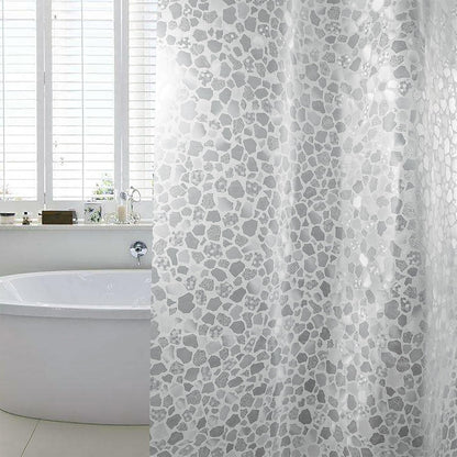Shower Curtain Liner 8G EVA with 3 Magnets, Waterproof Clear Shower Curtains with 3D Water Cube Design, Heavy Duty Plastic Bathroom Shower Liner for Shower Stall, Bathtubs, 72 X 72,12 Hooks