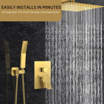 Universal 72&quot; Extra Long Shower Replacement Hose, Leak Proof Stainless Steel Shower Hose, Kink-Free Anti-Twisting Design, Brushed Gold