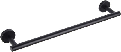 Bathroom Towel Bar 24&quot; Stainless Steel Towel Bar Matte Black Contemporary Style Wall Mount for Bath Kitchen AG1101C60-BK