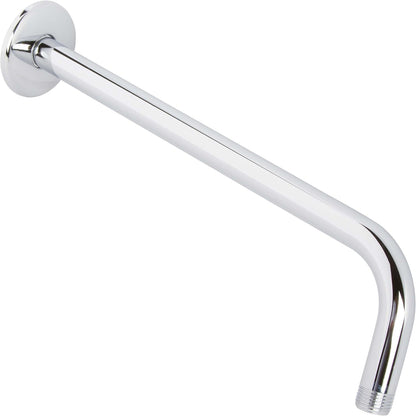 12 Inch Shower Arm and Flange - Solid Stainless Steel, Wall-Mounted for Fixed Shower Head &amp; Rain Showerhead -  - Chrome
