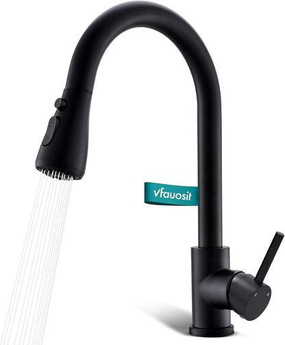 Black Kitchen Faucet with Pull down Sprayer for RV Sink,  Kitchen Sink Faucet Stainless Steel Laundry Single Handle Pull Out Kitchen Faucets Matte Black, Grifo Para Fregaderos De Cocina