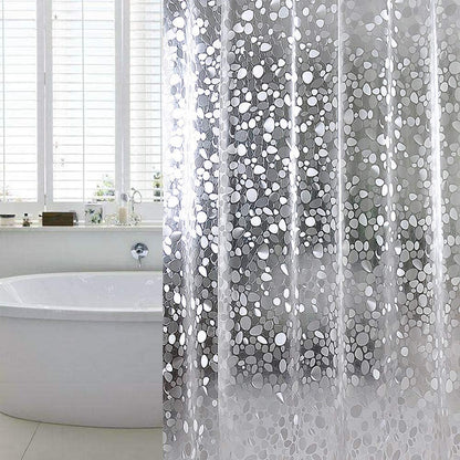 Shower Curtain Liner 8G EVA with 3 Magnets, Waterproof Clear Shower Curtains with 3D Water Cube Design, Heavy Duty Plastic Bathroom Shower Liner for Shower Stall, Bathtubs, 72 X 72,12 Hooks