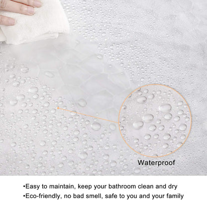Shower Curtain Liner 8G EVA with 3 Magnets, Waterproof Clear Shower Curtains with 3D Water Cube Design, Heavy Duty Plastic Bathroom Shower Liner for Shower Stall, Bathtubs, 72 X 72,12 Hooks