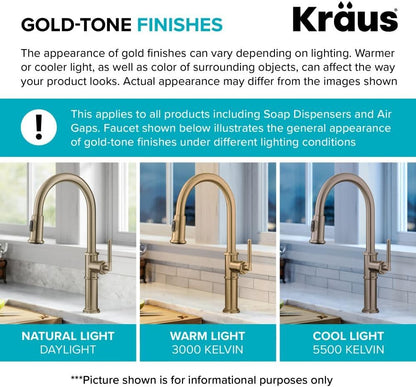 Oletto Contemporary Pull-Down Single Handle Kitchen Faucet in Brushed Gold, KPF-3104 BG